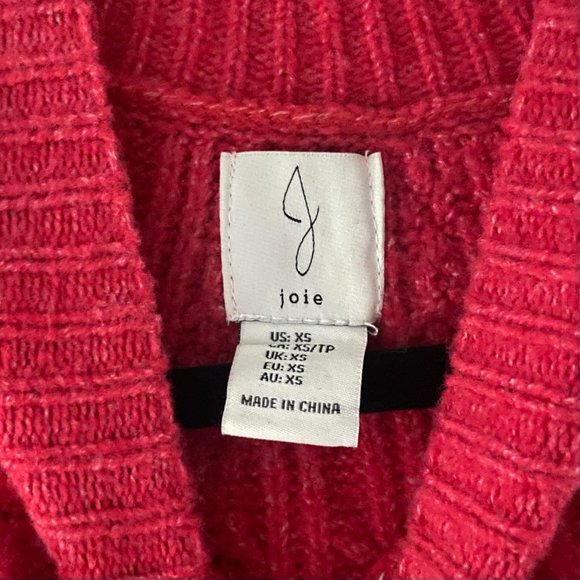 😊Joie Raspberry Color Pullover Sweater Mock Neck Very Soft Women's XS NWT - Picture 3 of 9